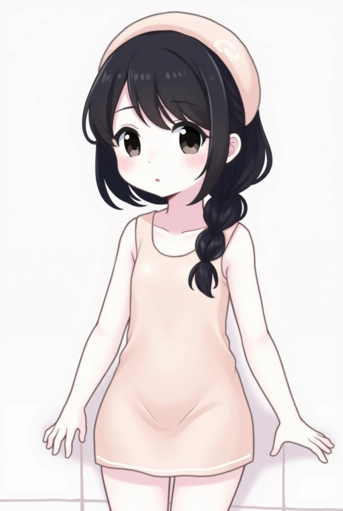 a man get transformed into a cute toddler girl, , long hair, black hair, brown eyes, multiple views, naked, red baseball cap, confused, embarrassed, magic, surpriced, HD, open mouth, nsfw, ecchi, cute pussy, cute ass, in a magic bar,