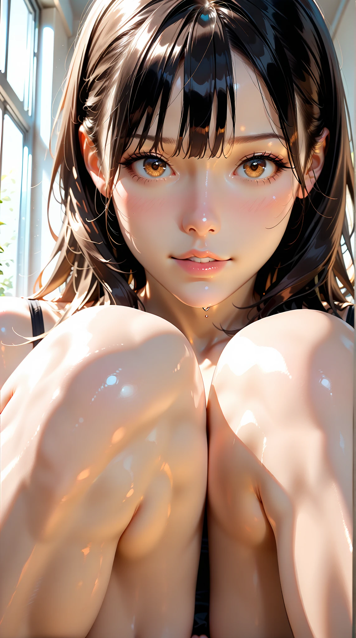 Absurd, Super detailedな,(In 8K:1.3),Masseter muscle area,(masterpiece:1.2)、(Highest quality)、4K、Super detailed、(Movement Structure:1.4)、(Shining Lights、Atmosphere lighting), High resolution, Best Quality、(One girl:1.4),Super detailedな,Bright colors、Treebreak Production Art、(Warm color light source:1.2),High-level image quality、Fine image quality、Intricate details,Volumetric Lighting,Realism BREAK、Profile、 Idol face、15 years old、Very beautiful face and eyes, Beautiful images、 natural make up、big eyes、 (Baby Face:1.4)、 (lie down:1.4)、 (Big Tits:1.5), (glossy skin :1.5)、Plump thighs、(Sweat:1.5), Uterus、urethra、 nsfw, (spread pussy:1.5) 、(nsfw:1.5)、 (white background:1.2)、black hair、blunt bangs、straight hair)、(wet hair:1.4)、 (Delicate and detailed nude:1.5)、Beautiful nipples、 (orgasm face)、(missionary position man on top:1.5)、Semen、Normal position、Naughty、(Spread legs:1.5),Penis insertion