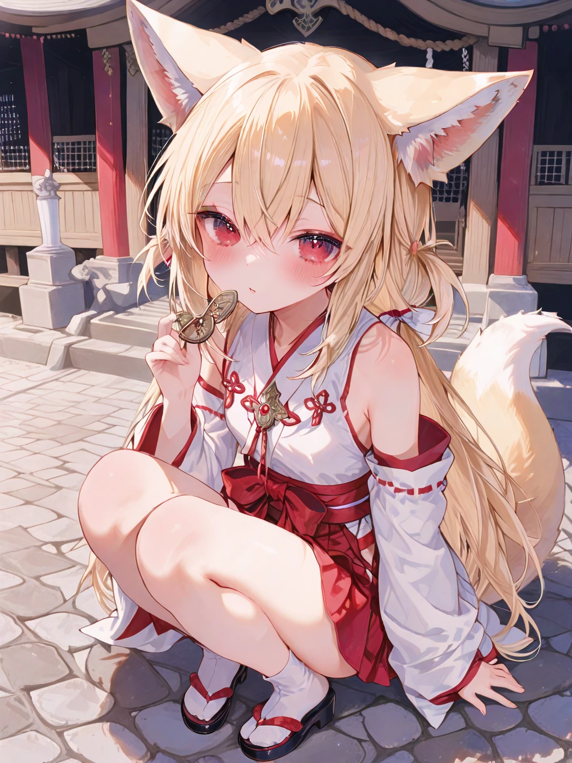 ((Highest quality)), ((masterpiece)), (detailed), One Fennec female, celtic costume, Mori no Shoten,Five fingers