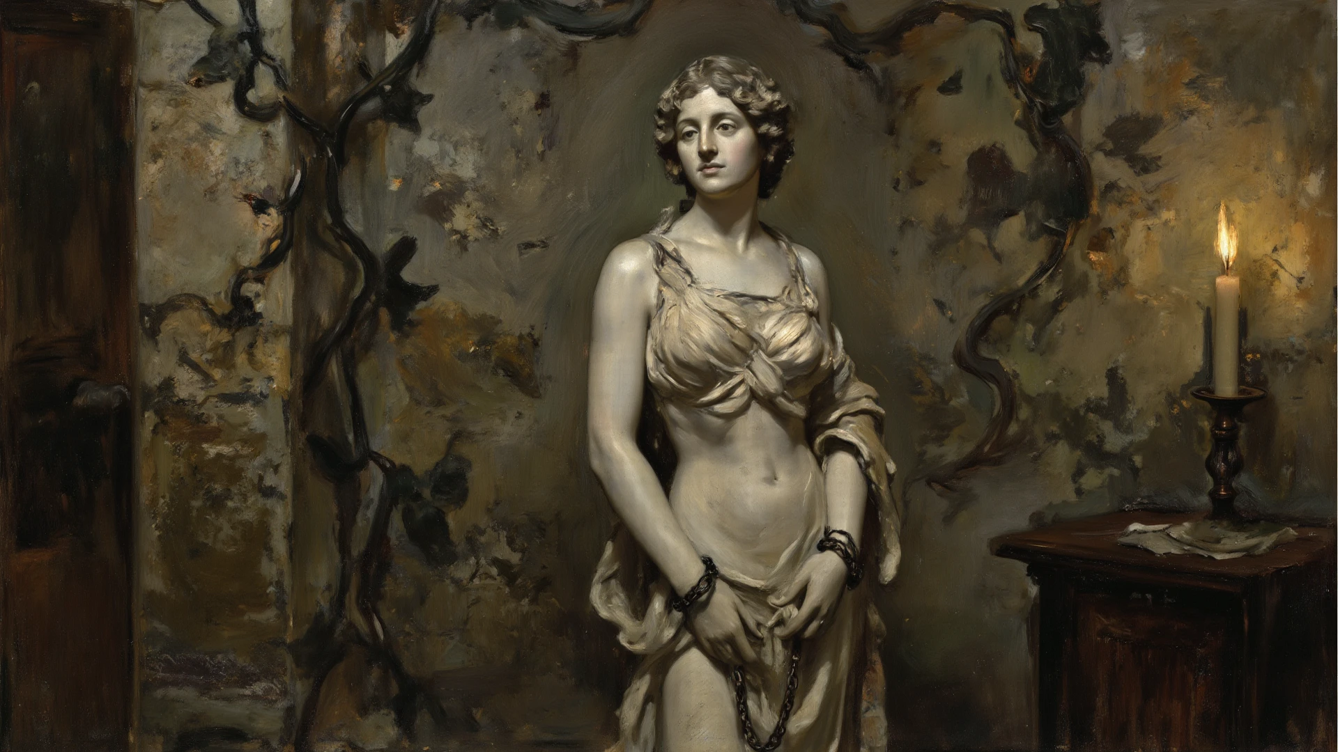 hermaphrodite Greek god with masculine and feminine features in perfect union and of great beauty