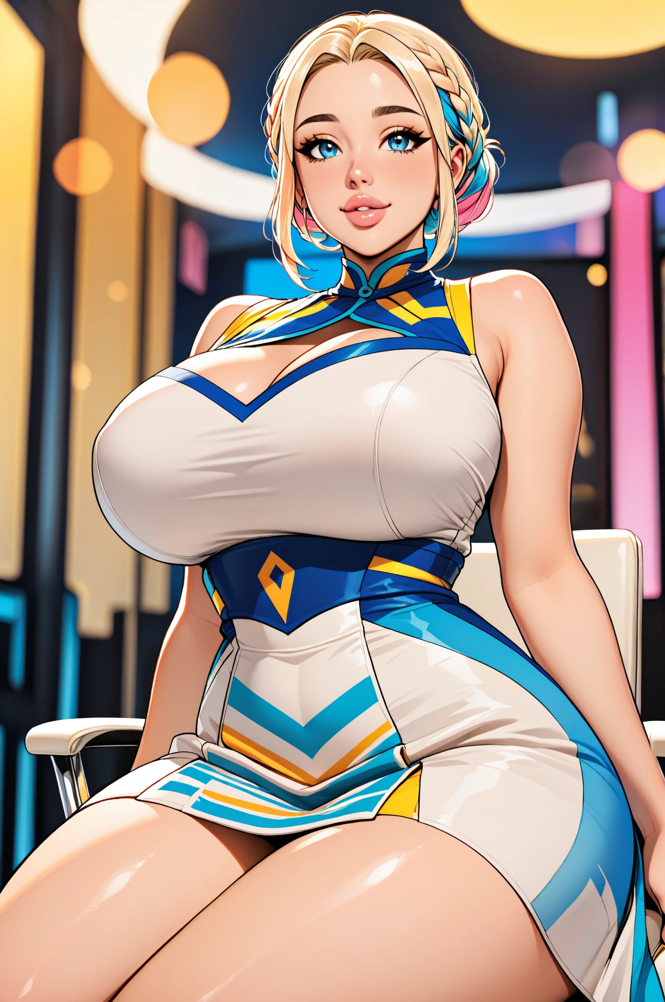 (((One Girl))), Blonde, Bobcut, (Cowboy Shot), ((sunglasses, hand to sunglasses)), (View your viewers), Focus on the face, teenager, Tilt your head:1.3, (((blue eyes))), ((Smile)), ((blush)), Contrasting, Place one hand on hip, (((Exposed clothing))), School summer clothes, (((Large Breasts))), White shirt, ((See-through clothing)), skirt, , Anime Style, (Highest quality, 4K, 8K, High resolution, masterpiece:1.2, Super detailed, Super detailed eyes, High resolution, 超High resolution, Studio Lighting, Ultra-fine painting, Sharp focus, Physically Based Rendering, Very detailed explanation, Professional, Vibrant colors, Bokeh)