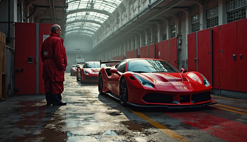 A ferrari with women laying down on it