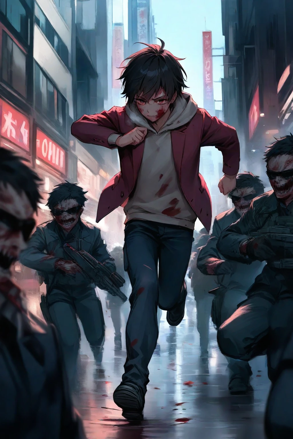 los zombies atacan y corren tras los estudiantes de la secundaria en corea en la escuela, serie estamos muertos
