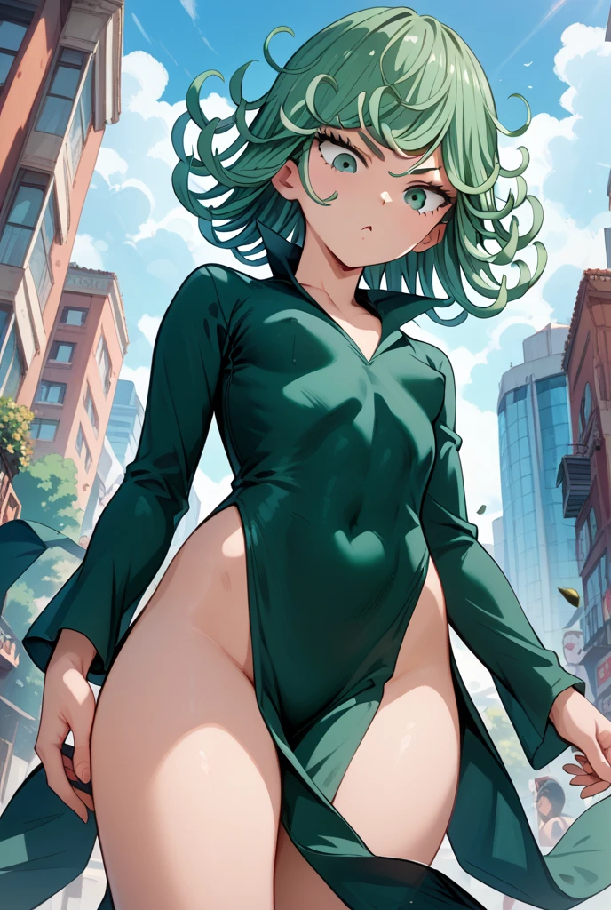 1girl, short green hair, green eyes, ((nude, nipples, pussy)), curvy figure, overlooking city, blush, day
BREAK
(((Masterpiece))), ((Highly detailed character)), ((perfect eyes)), ((perfect face)), ((best quality)), ((perfect hands)), high resolution, highly detailed image, thick thighs
BREAK
Beautiful background, volumetric lighting,