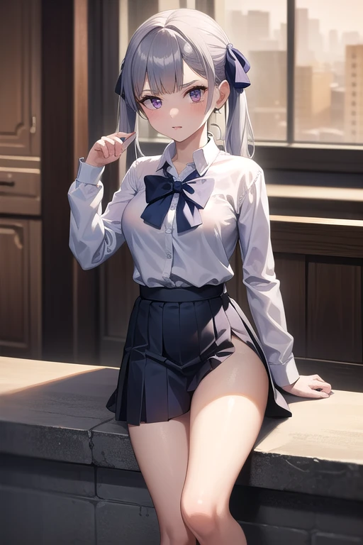 8K、masterpiece、Japanese、Woman wearing glasses、Neon（nod)、from the front、smile、Childish、Small breasts、See-through underwear、night、Bedroom、Show your underwear、mini skirt