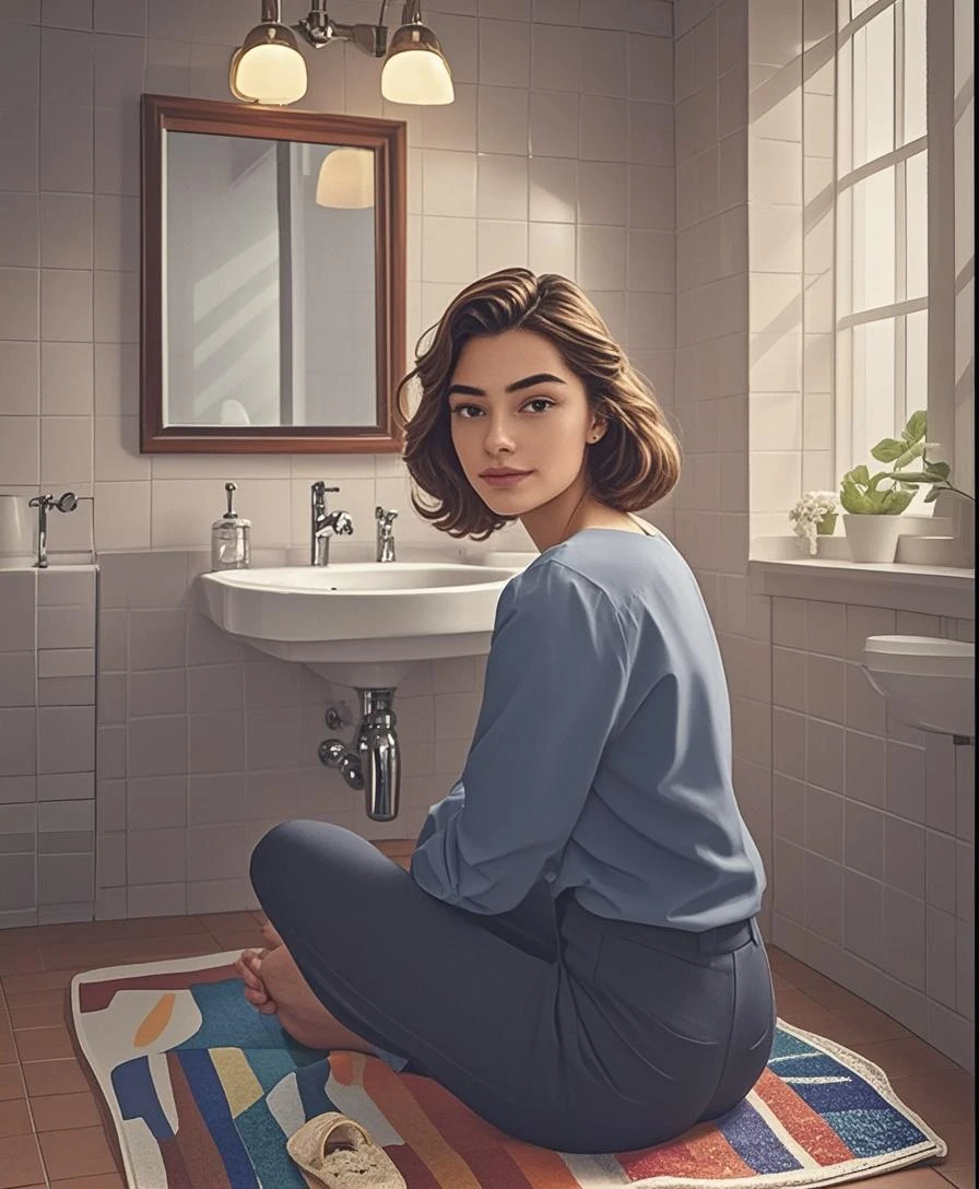 Disney Pixar style a FULL BODY hairdresser holding a pair of scissors in one hand and a hair dryer in the other, cabeleireira mulher de corpo inteiro, (cabeleireira) profissional do cabelo, digital illustration -, detailed digital illustration, digital illustation, arte 3D, digital character illustration, Advanced CG art