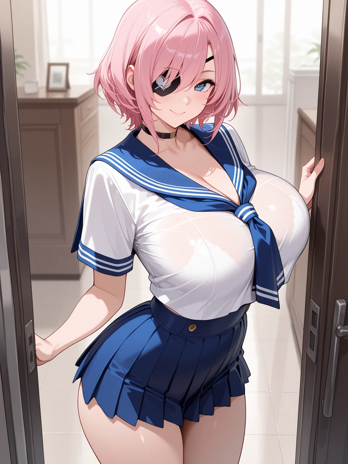 Juna Crawford, (((No jacket))), (((no-bra))), (((No panties))), A smile, embarrassed from, Adults, dress room, (((Nipples))), no jacket, pink pussy, completely naked