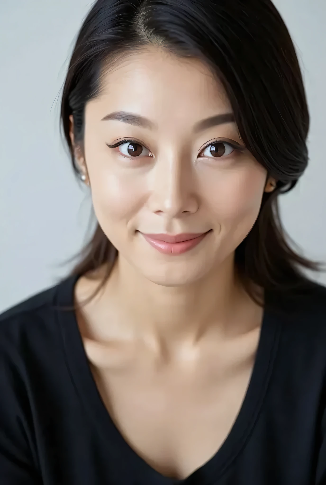 looking at viewer, beautiful skin, beautiful eyes, beautiful face, highly detailed eyes, full make up, masterpiece, Super Details, Best lighting, Realistic and Realistic Pictures, high definition RAW color pictures, slightly smile, asian, 曲線美, FLUX, Eiko Koike, 小池栄子, 日本人女優,