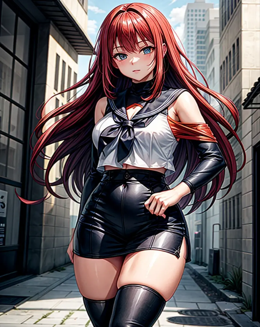 (8k, Top Quality, Masterpiece:1.2), 1 girl, masterpiece, best quality , fox ear , very long hair , light red hair , big tits ,black eyes ,masterpiece, best quality, ultra-detailed, illustration, disheveled hair , solo , perfect hand , perfect fingers , tight dress , happy , full face blushing , solo focus, big thighs, big ass, small skirt, fishnet socks,