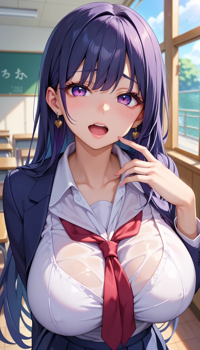 Random pose、Ahegao、NFSW、Small breasts、M-shaped leg-shaped legs、、Back view、Sweaty、Wearing a black skirt、cowgirl position、、cowgirl position、Upper body naked、nude、Hide your with your hands、Blushing、Embarrassed expression、、Not wearing a bra、Light purple hair、Semi-long hair、Pale purple eyes、、Blushing、lipstick、Perfect hands、Detailed hands、Train seats、hand bra
