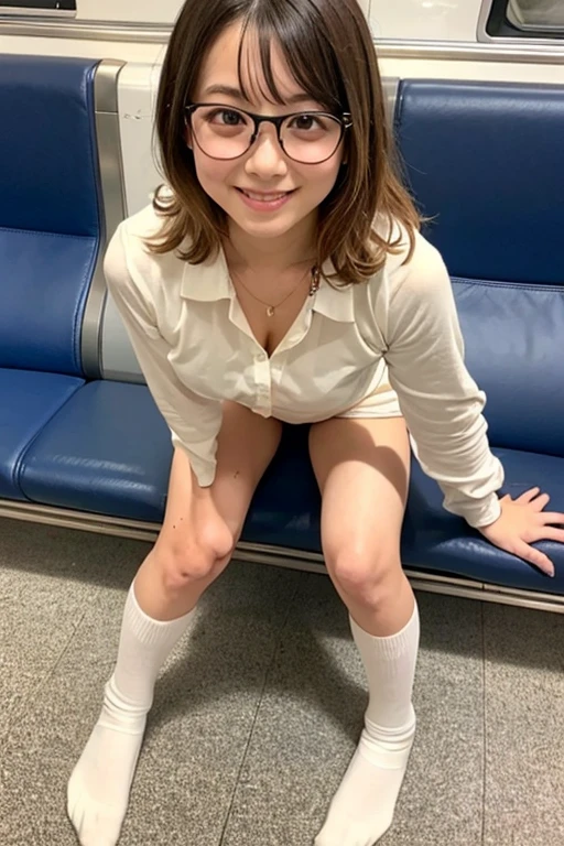 A teenager with her legs open, showing her vagina penetrated by the huge penis of a 60 year old man, she feels a lot of pain, three spectators photograph the girl, on a sunny and very busy street.