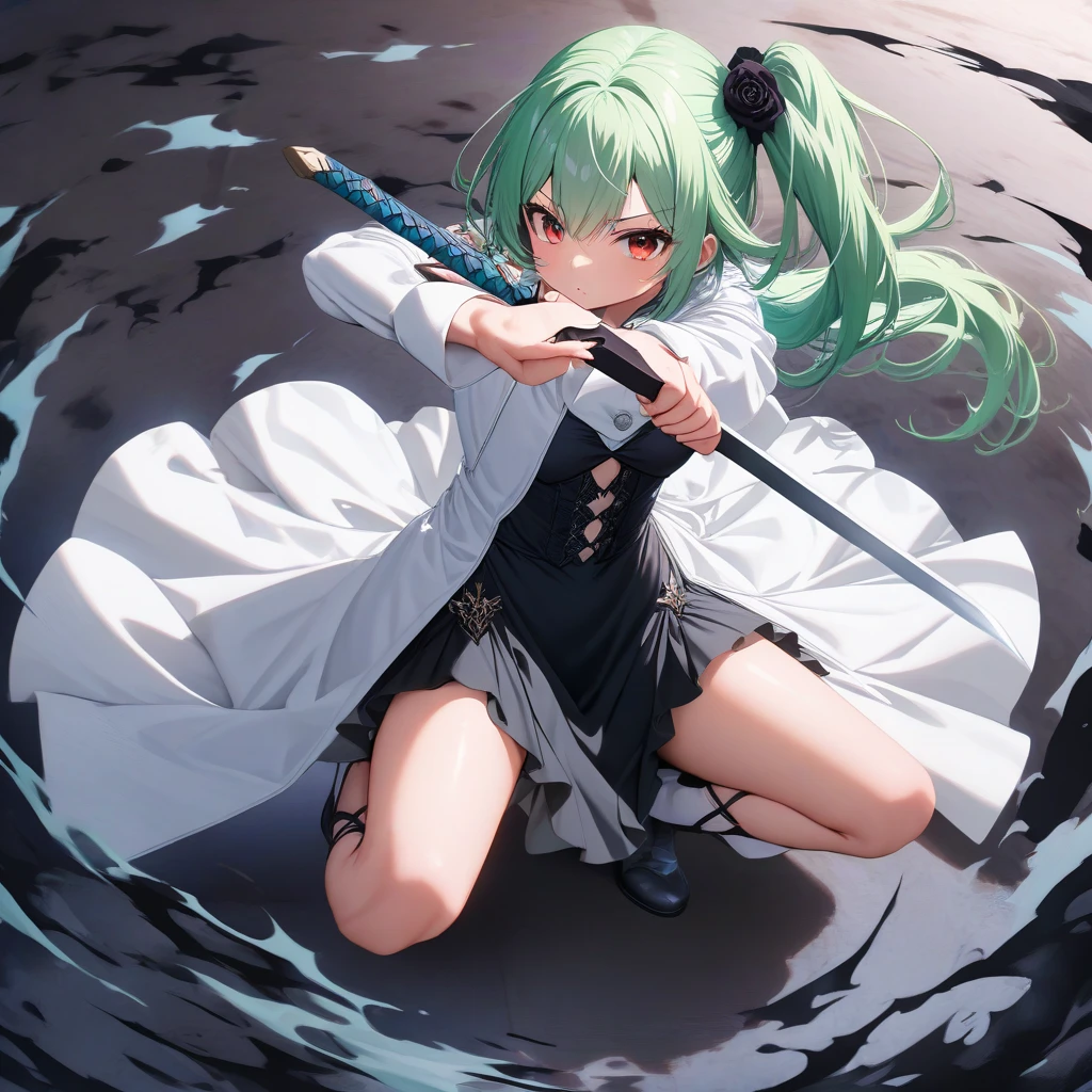 highest quality　Neutral face　woman　I have long hair　Odd Eye　one person　Gray Hair　Koishi Komeiji　beautiful girl　Cat ear　naked　ejaculation　Masturbation