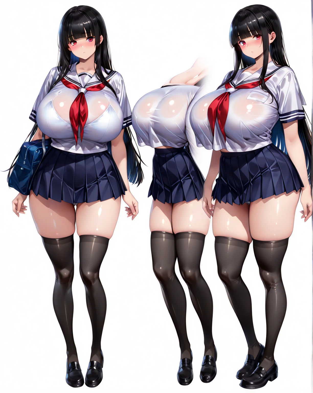girl, alone, whole body, From head to toe, Are standing, (Huge_chest:1.3),

Character design sheet, Character Reference Sheet, 設計図のSchematic, Drafting, Blueprint, Schematic,
((Character design sheet:1.7, Character Reference Sheet:1.7,)),

anime/cartoon character wearing a girls , 1girl, alone, Thigh-high socks, blazer burezaa (blazer), Ahoge, Long Hair, bow, , shoes, loafers, ribbon, (Very short skirt:1.4), (panties:1.5),, (Good:1.7),(In underwear:1.8),nsfw,Full nudity、