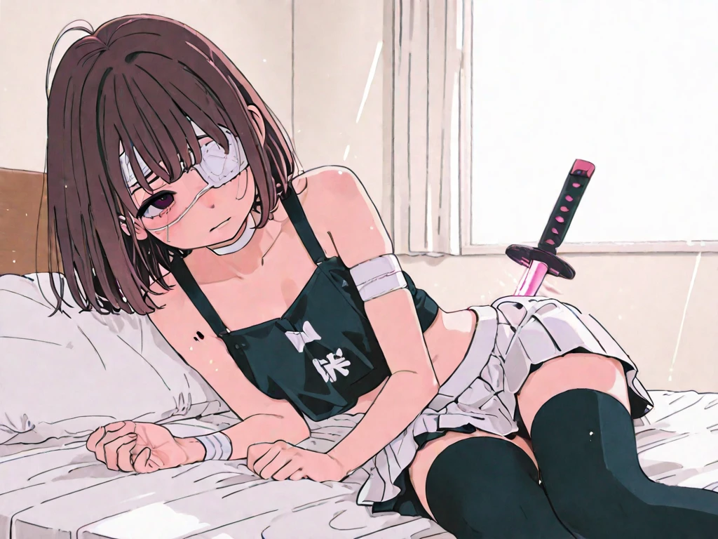 one girl, naive, slave, junior high school student, slave restrain, handcuffed, chain, school blazer, aphrodisiac, cute, short hair, hypnosis, spread legs, lovely