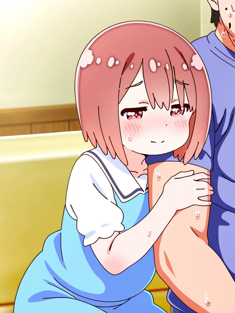 score_9, score_8_superior, score_8, sauce_anime, 1girl, 1boy,(blow job:1.2),Brown Hair, Brown eyes, alone, anime color,Twin tails, short Twin tails, short hair, Hair Ribbon, angry,masterpiece, expensive quality, very_expensive_solve, big_file size, Full Color,(Completely naked:1.2),plump,anime color,Bedroom,,(Loli kid),full body,cum,