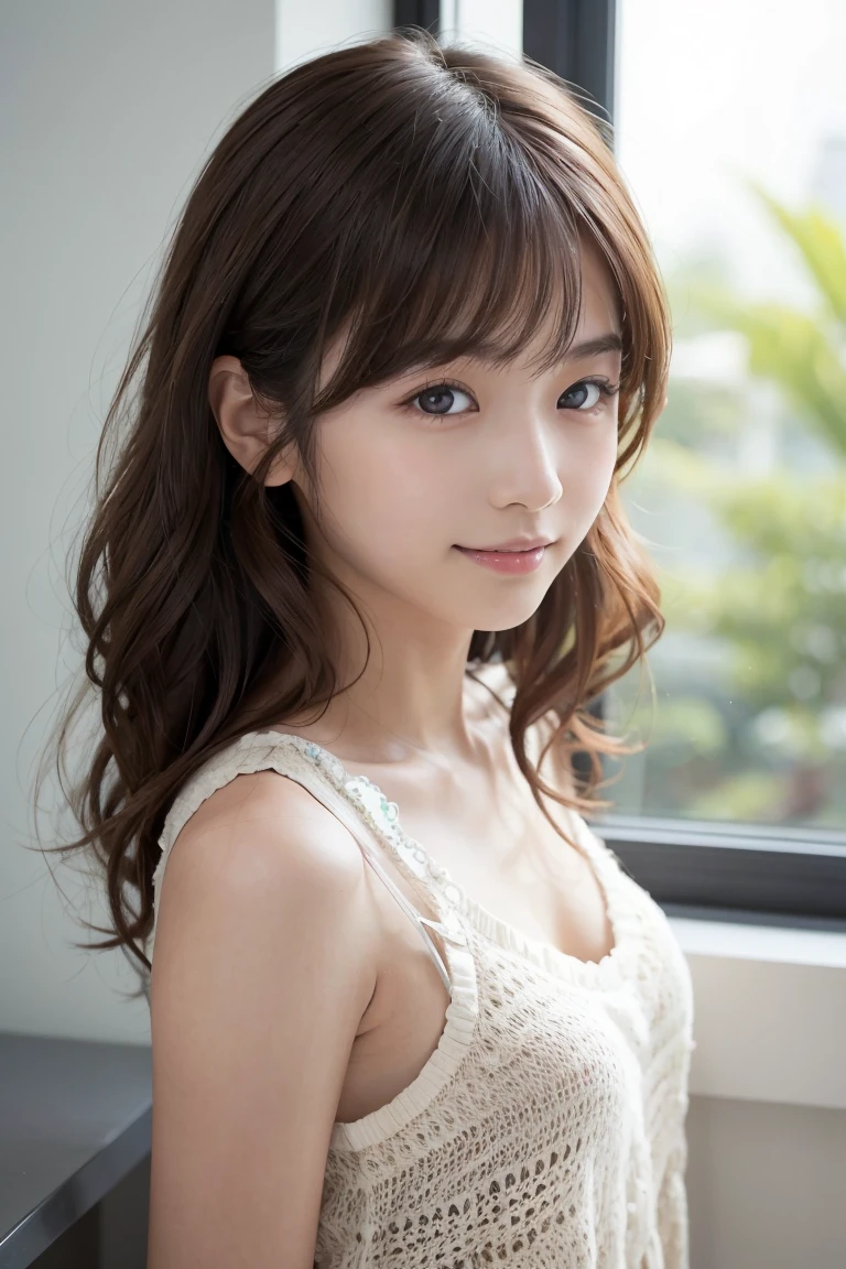 masterpiece:1.3), (8K, Realistic, RAW Photos, Best image quality: 1.4), Japanese Girls、(Random Hairstyles:1.2)、Highly detailed face、Attention to detail、double eyelid、Beautiful woman:1.4、Light brown hair、Highest quality、masterpiece、Ultra-high resolution、(Realistic:1.4)、Professional lighting and attention to detail make you smile、Loose、thin、short hair、Deadly position、sexy、whole body