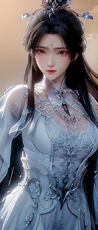 (8k, best quality, masterpiece), (ultra-detailed:1.1), (high detailed skin),1girl, breasts, cleavage, cloud, cloudy_sky, jewelry, long_hair, looking_at_viewer, mountain, sky, solo,<lora:yunyun_xl-000019:0.8>