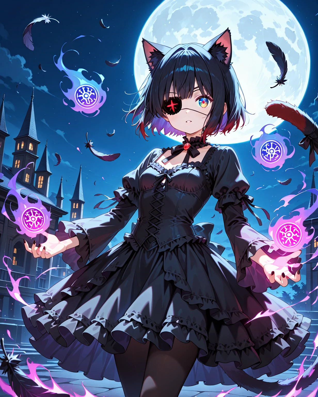 Wow wow panic,start track,
Beautiful 19 year old dark magical girl plots mischief, Dark magical girl costume, LOP, Cat ears, Skulls and horrors, Magical tattoos, A vibrant, Magical particle effects, Volumetriclighting, Anti – Aliasing, colorgrading, bokeh, one degree , Nikon D850,
Film Lighting Photos Official Art,Unity8k wallpaper,ultra - detailed,Aesthetic,tmasterpiece,Best quality,realistically,encontroversy,datura,controversy,encontroversy,dynamic angle,Chaos in its most beautiful form,Elegant,Fauvistdesign,vibrant with colors,𝓡𝓸𝓶𝓪𝓷𝓽𝓲𝓬,Atmospheric . 35 mm photo, 电影灯光, bokeh, professional, 4K, The content is very detailed, Skin details are real, hyper realisitc