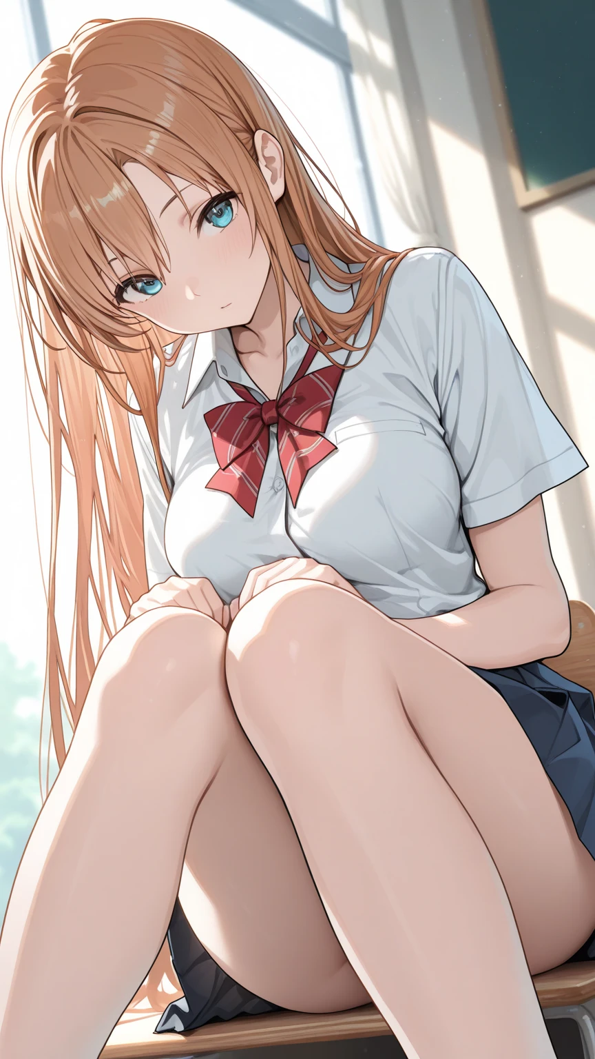 (NSFW:1.3), (Uncensored:1.1), masutepiece, Best Quality, Ultra high definition, The highest resolution, Very detailed, Highly detailed face, (From below:1.1), reverse upright straddle, 1boy, 1girl in, Little Girl, Very cute, 1girl in, Kei Karuizawa, Blue shirt, White skirt, clothes around waist, Jacket, Red jacket, sitting on lap, SEX, penis, Spread legs, nipple, School uniform, Open shirt, reverse upright straddle, Crowd of old men