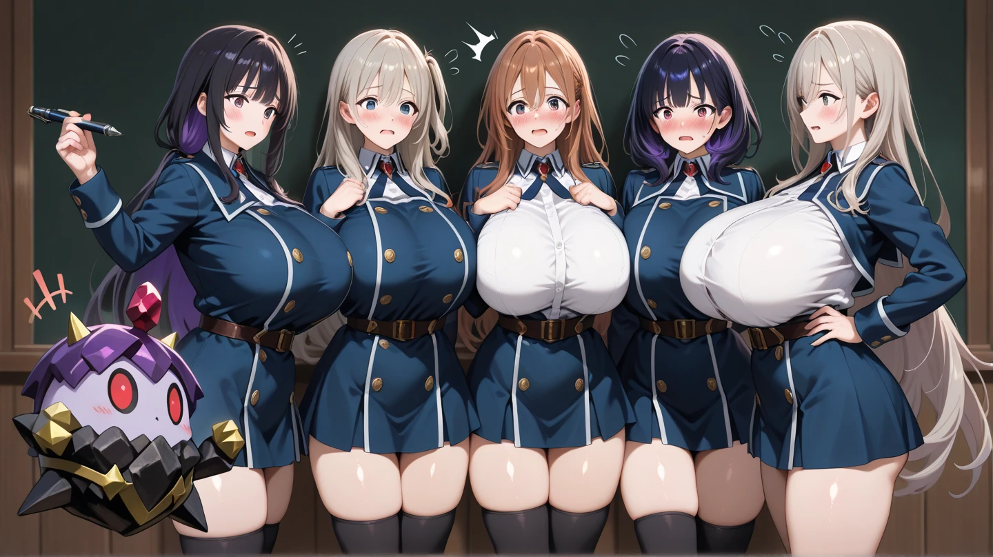 Atago (Azur Lane), 1 female, alone, Long Hair, chest, View your viewers, blush, smile, bangs, skirt, Huge chest, (Huge chest: 1.8), Big Ass, (Big Ass: 1.8), Simple Background, Black Hair, Knee socks, gloves, Long sleeve, White Background, ribbon, Animal ears, Brown eyes, underwear, Hair ribbon, Yellow Eyes, Thighs, Shiny, Recall, Black Knee socks, White gloves, Mini skirt, From behind, Mole, uniform, army, Mole Under Eye, army uniform, Garter Straps, White skirt, White ribbon, Extra ears, Pencil skirt, Panty lines, Viewers showing their backsides