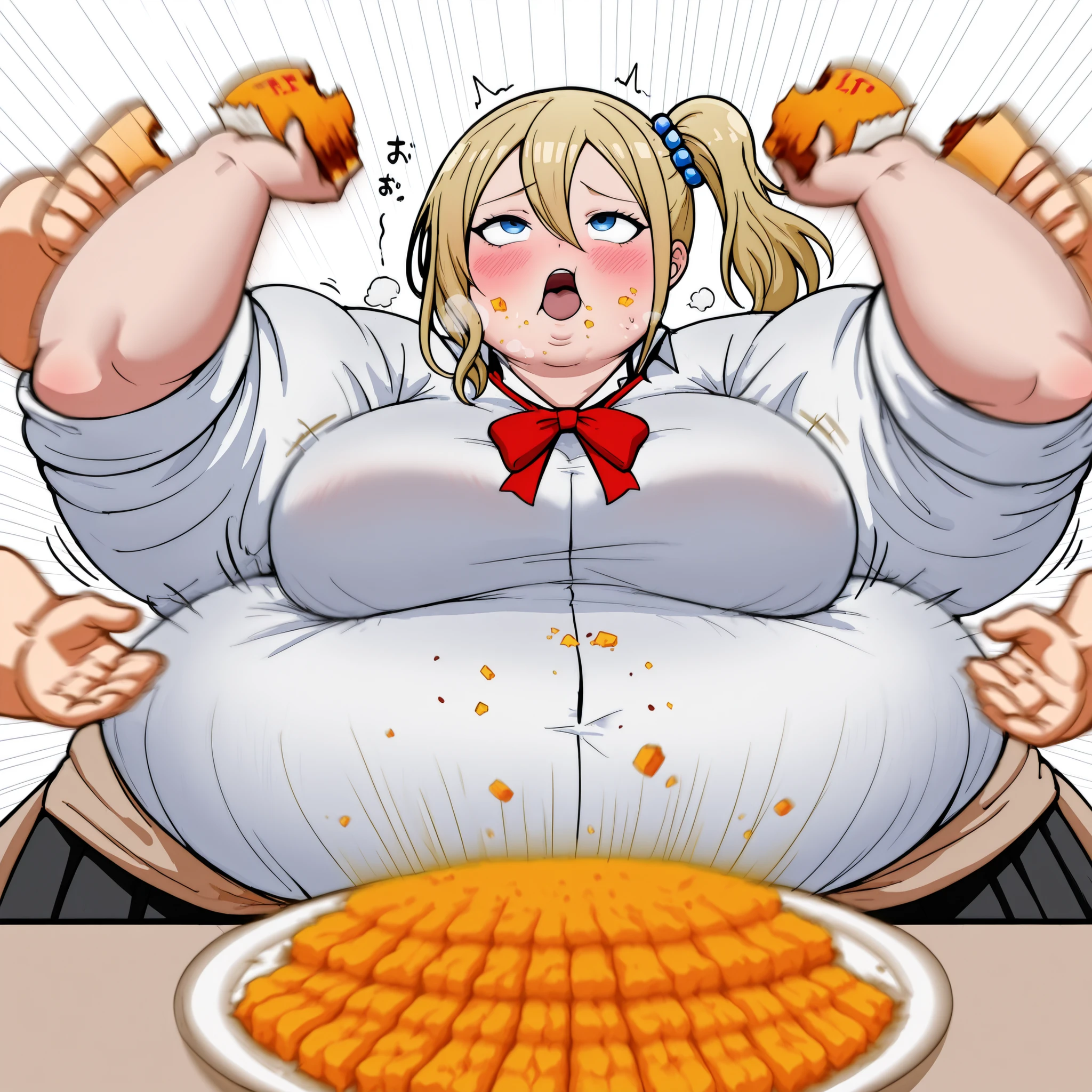 Runny nose and drooling、eating meat、Punch the stomach with all your might、A high school girl with a bloated belly after consuming large amounts of whiskey and meat、Sexually excited, laughing with a runny nose.