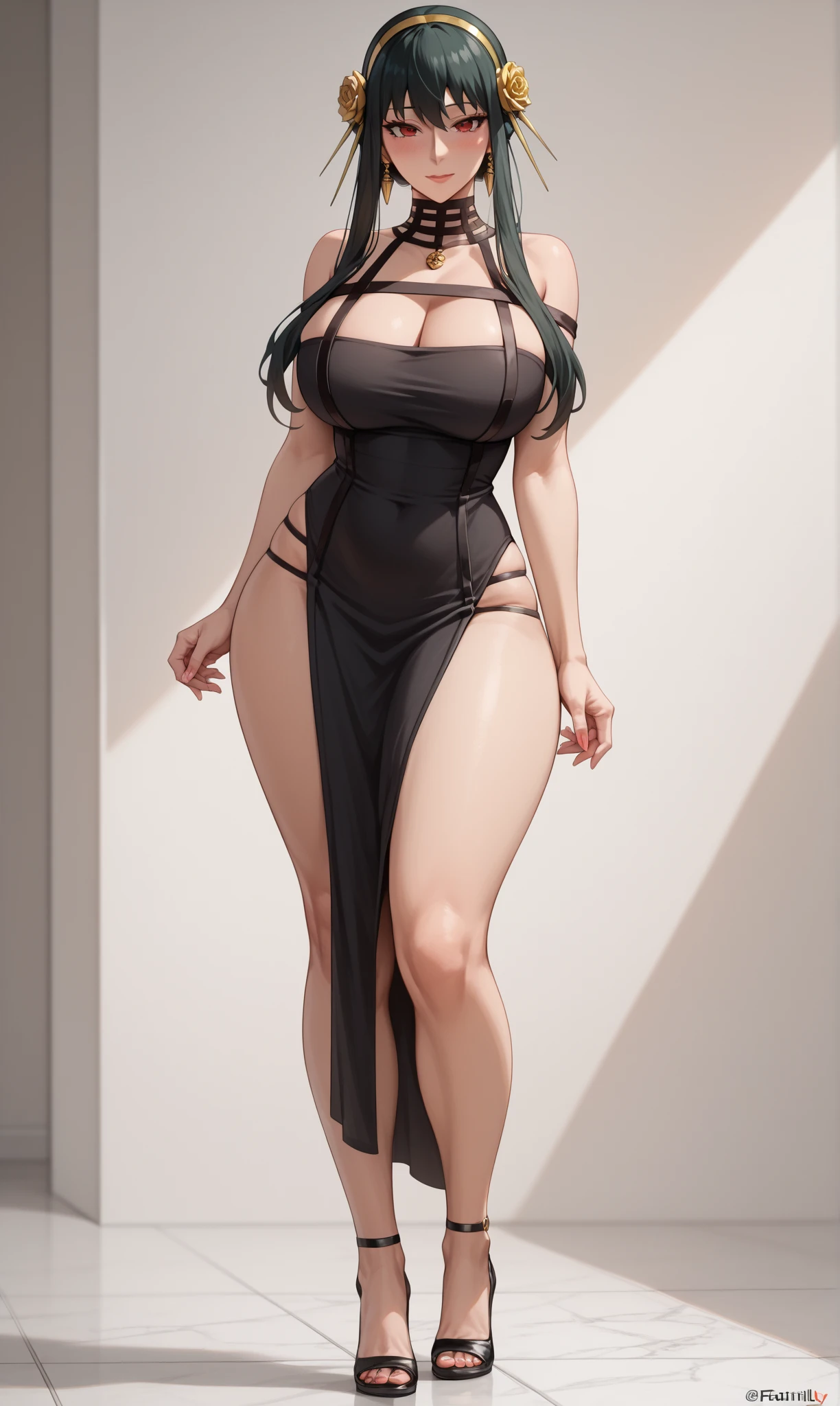 1girl, choker, cleavage, ckrdress-fc <lora:ckrdress-fc-v2:1>, full body, bodycon minidress, heels, analog style, modelshoot style, portrait of woman by Flora Borsi, style by Flora Borsi, bold, bright colours, rainbow Mohawk haircut, ((Flora Borsi))
