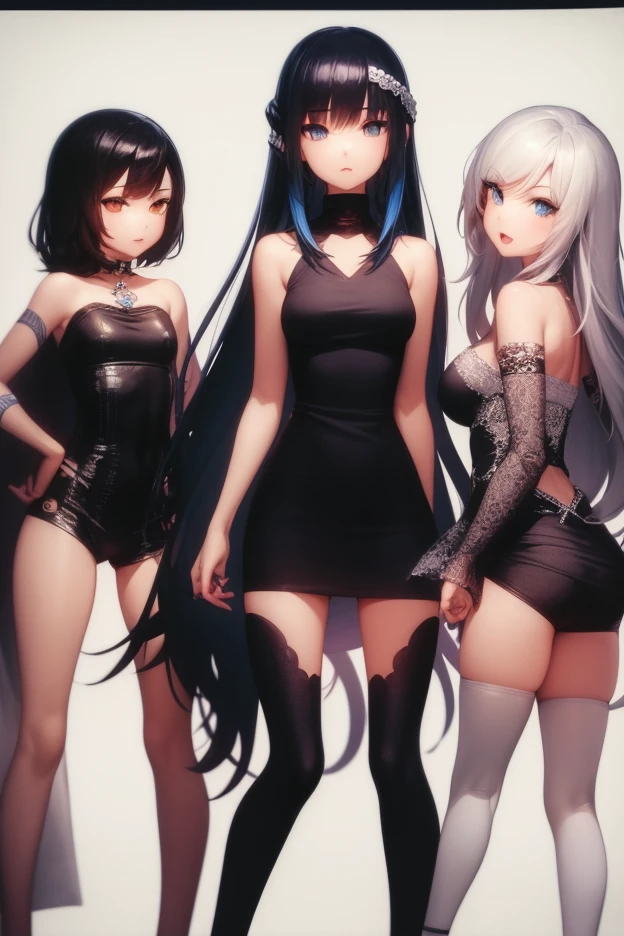 ,long hair,((silver hair,blue eyes)), daylight, sunlight, (perfect body : 1.0), neck, chain, Full body shot, Wear a black sleeveless t-shirt, jeans jacket, ((shorts)),(Masterpiece), (The best quality:1.0), (Ultra Highres:1.0), beautiful lighting ,Perfect lightning, realistic shadows, [High Resolutions], detailed skin, ultra detailed,arms behind your head, anime style,thin woman，The body  very thin，Rib chest，The waist  very thin，The ribs are noticeable，Protruding ribs，The waist  very thin，Sunken abdomen，Delicate arms