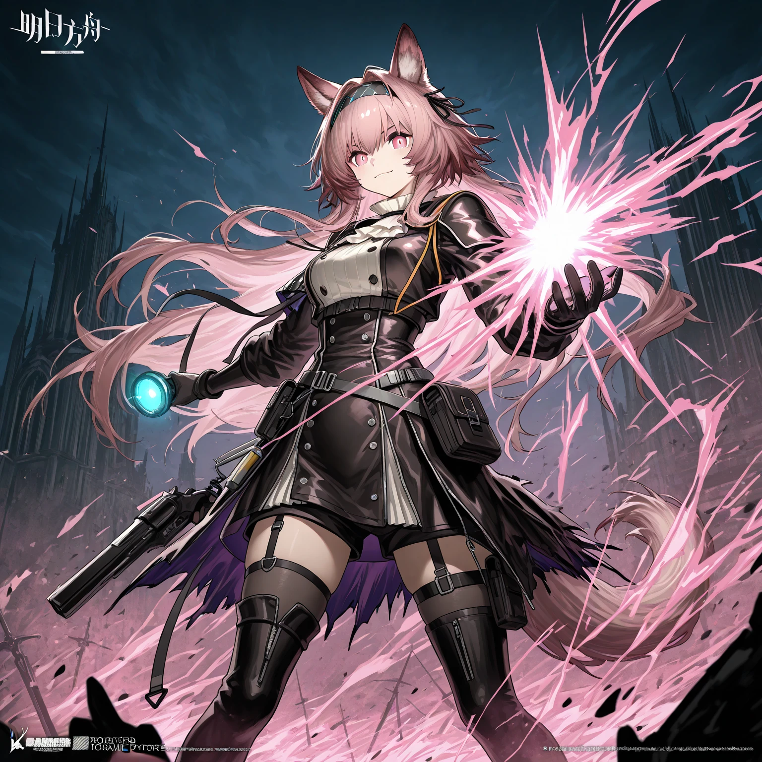 ((best quality, masterpiece, 4k, 8k, high res)), ((furry; Anthro Wolf)), brunette, dynamic fighting pose, ferocious, fangs, full body, female werewolf, sexy, vibrant colors, (edgy punk hairstyle), knight armor, well-toned abs, Victorian dress, goth corset,