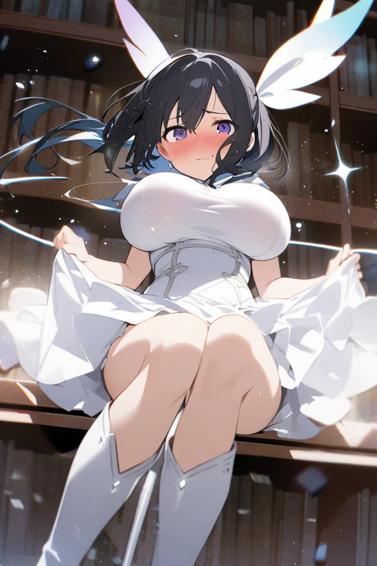 Anime illustration、highest quality、Fairy tale、Fantasy、Alice in Wonderland、plump female traveler、Bunny ears、A luxurious forest tea ceremony、Long machine、Thick legs、Beautiful, shining eyes、smile、Noise Reduction