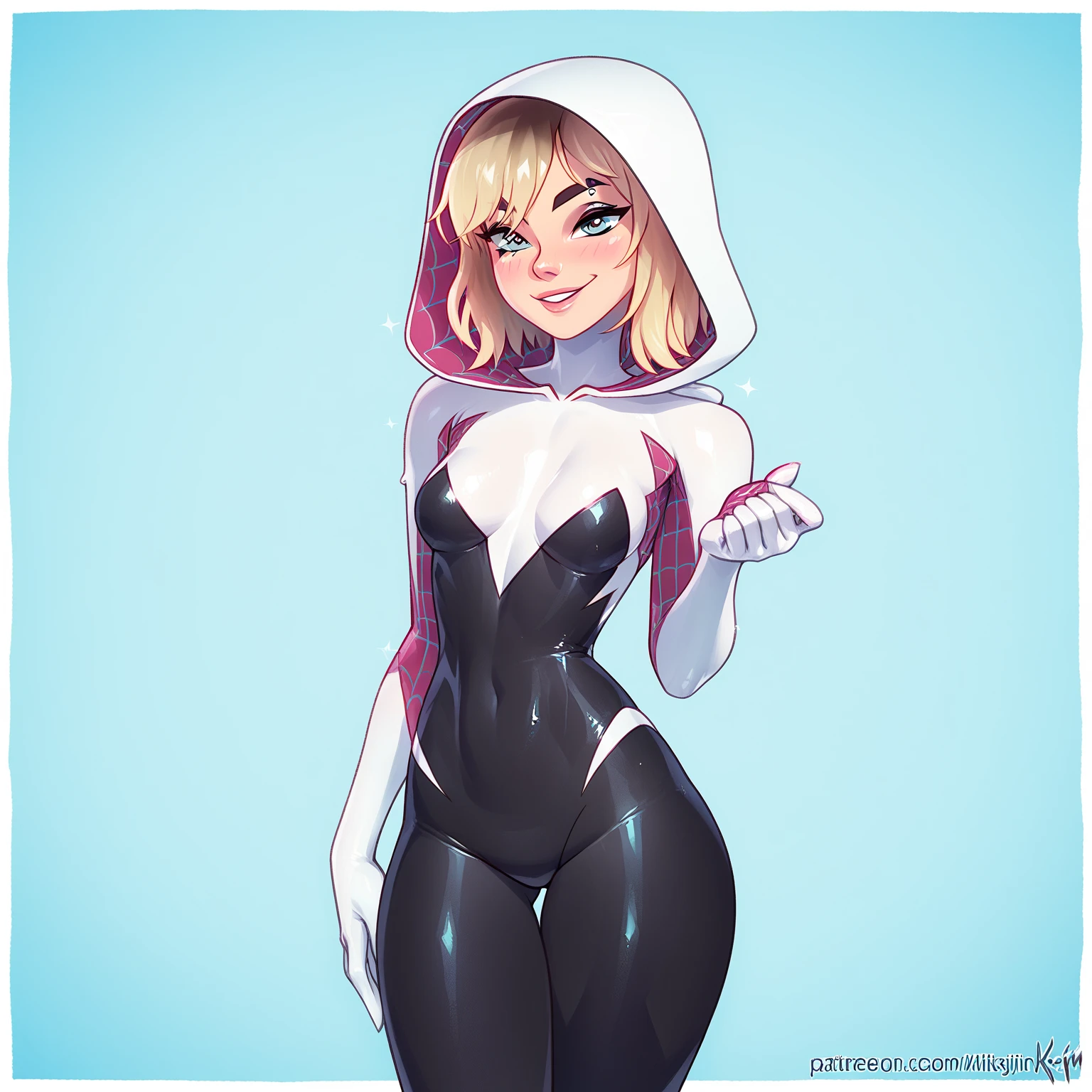 draw of a girl, 
 cleavage,  garter straps, large breasts,  , solo,  veil, 
<lora:jasmin-000004:.7>,  <lora:gwen_1.5:1>, spider gwen, superhero suit