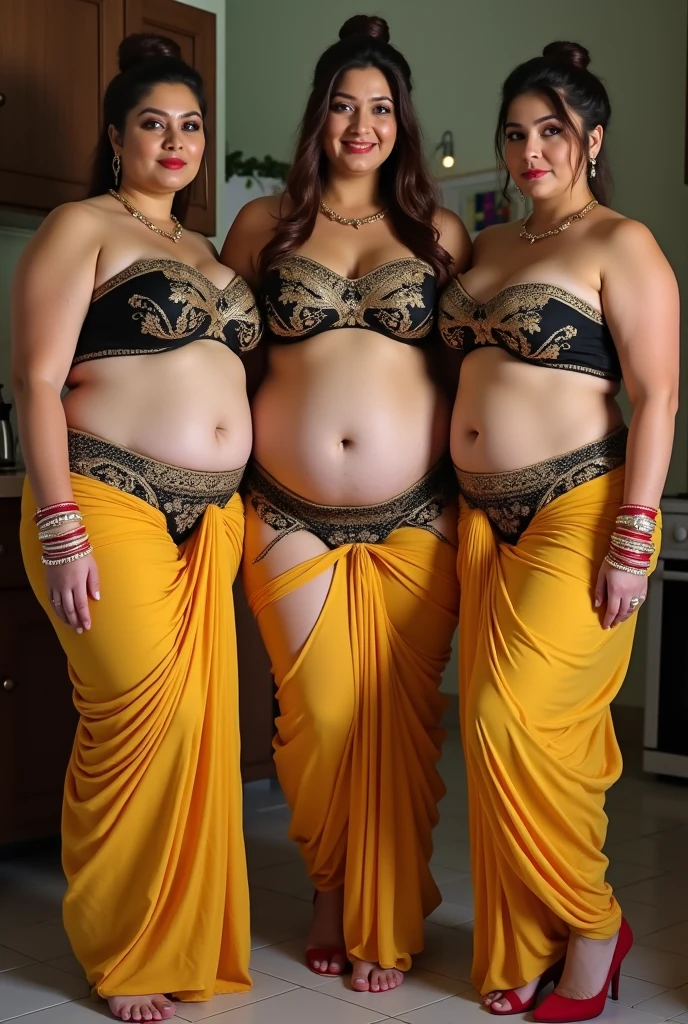 Pregnent indian bride with Pregnent sisters with navel
