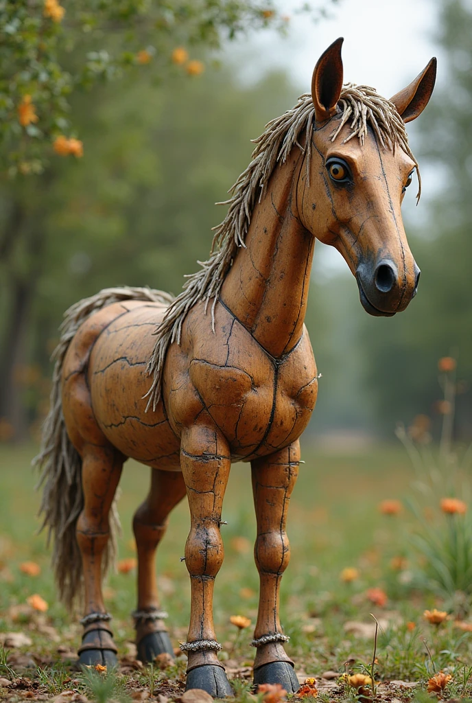 Centaur made of wood and rocks