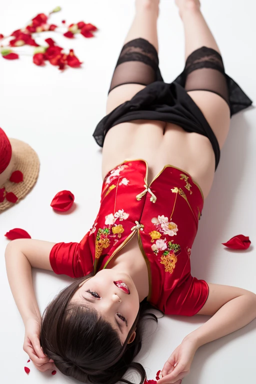 (((long Traditional Chinese costumes outfit comes off))),(((bare between legs:1.5))),(((thong panty:1.5))),(((pants wedged between buttocks))),(((Show cleavage))),(((bare inner thigh)))、(((show side breast))),(((detached sleeves))),(((areola visible through costumes:1.5))),ulzzang-6500-v1.1, (Raw photo:1.2), (Photorealsitic:1.4), a beautiful detailed girl, extremely detailed eye and face, beautiful detailed eyes, ultra-detailed, High resolution, top-quality, masterpiece, ighly detailed, 8k wallpaper, magnifica, finely detail, top-quality, Light on the face,电影灯光,1girl in,(Luxury hotel bedroom),Beautiful eyes,smile,Opening Mouth,Lace-rimmed panties、(see through)、Very delicately、(((Light underwear:1.5)))