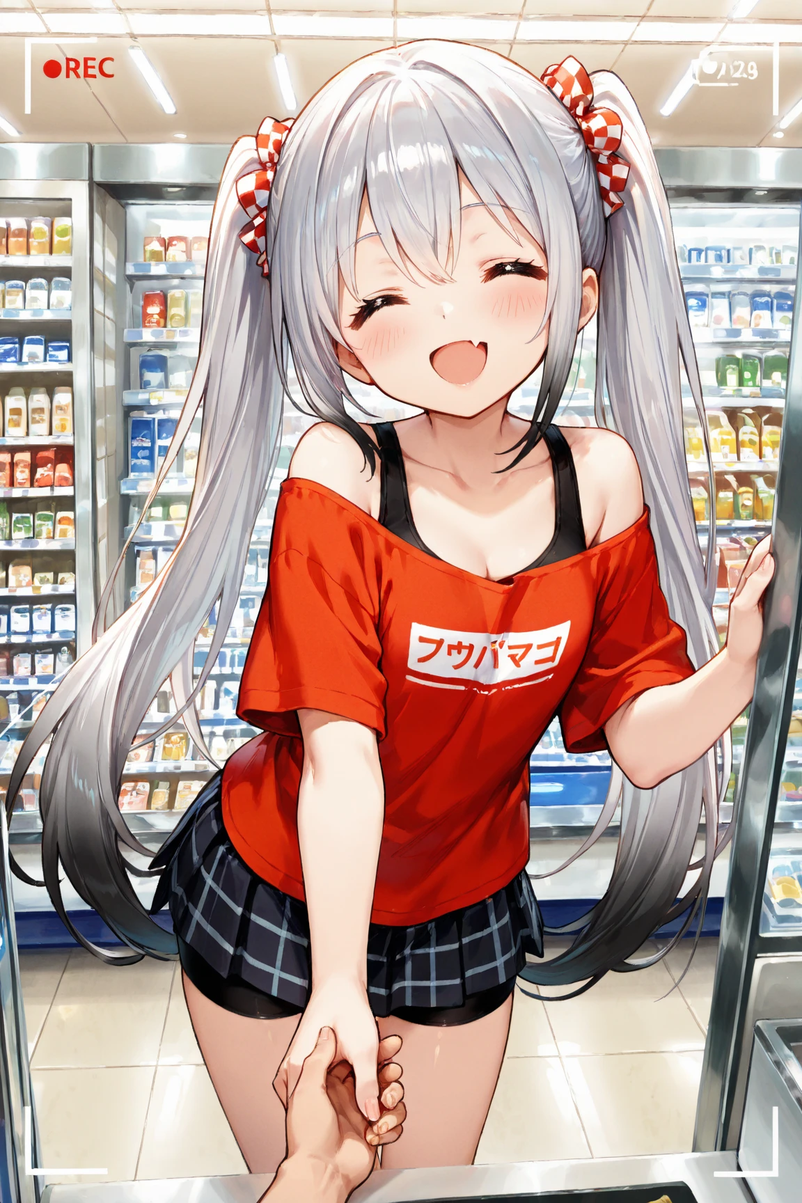 girl, summer festival, unzipped shorts, pussy peek, pussy, no panties, sweat, sweatdrop, wet clothes, t-shirt, belly, pussy juice, happy, blushing, bare legs, slim, full body, barefoot, excited, thigh strap, standing, small breasts, ????? nipples