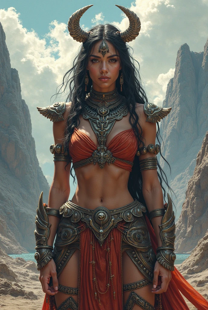 (Masterpiece.UHD.full. Body shot)beautiful detailed eyes, beautiful detailed lips, extremely detailed eyes and face, long eyelashes, gorgeous Aztec priestess, 23 years old, full body shot, bloody ritual, dark atmosphere, black storm clouds, cinematic lighting, dramatic contrast, vibrant colors, oil painting, intricate details, chiaroscuro, hyper realistic, museum quality.aztec pyramid.