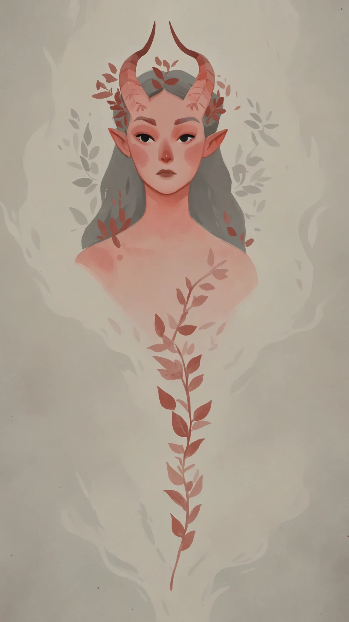 drki, dkri, portrait, 1girl, rating_questionable, BREAK
flat color, no lineart, portrait,
tourquise hair, black eyes, demon, humanoid, colored skin, red skin, facing viewer, detailed illustration, characters, detailed faces, black clothes, ethereal atmosphere, fantasy aesthetic, painterly illustration, gouache painting, gouache texture, soft illustration, 2d art, leaves, abstract background, masterpiece, best quality