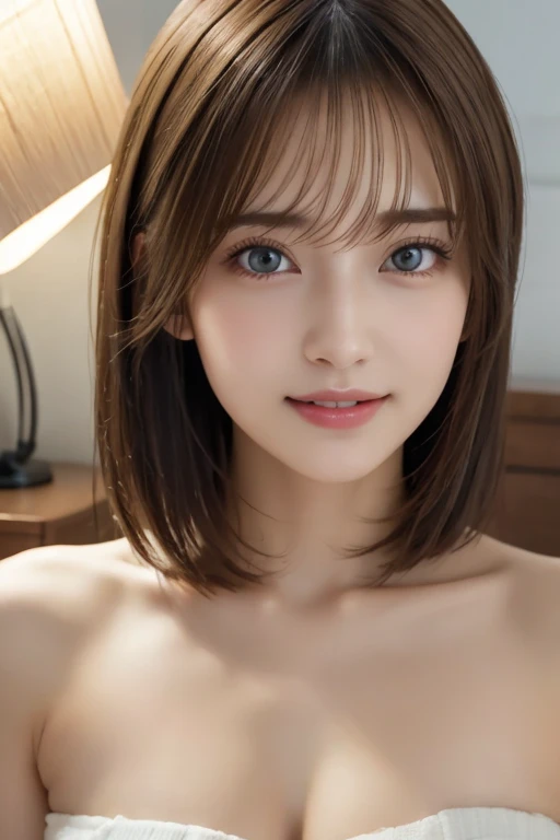 (Masterpiece: 1.3)、High resolution、Super detailed、Highly detailed CG Unity 8k wallpaper、Real、Photorealistic、RAW Photos、Beautiful detailed face、White skin、Realな輝く肌、Detailed Fabric Texture、Detailed Hair Texture、Perfect body、Beautiful Face、correct、解剖学的にcorrect、Highly detailed face and skin texture、Natural neck length、（Beautiful Hands）、（Fair skin：1.2）、Thin legs、Thin legs、BREAK、Detailed and beautiful eyes、Symmetrical eyes、Light brown eyes、double eyelid、Thin eyebrows、(Glossy lips: 1.4)、((A kind smile: 1.2))、 On the bed、((No bra:1.3))、(((all )))((No panties))、((Side angle:1.3))、(((Show me your ass on all fours,)))、((pubic hair))、((Spread your legs wide))、looked back