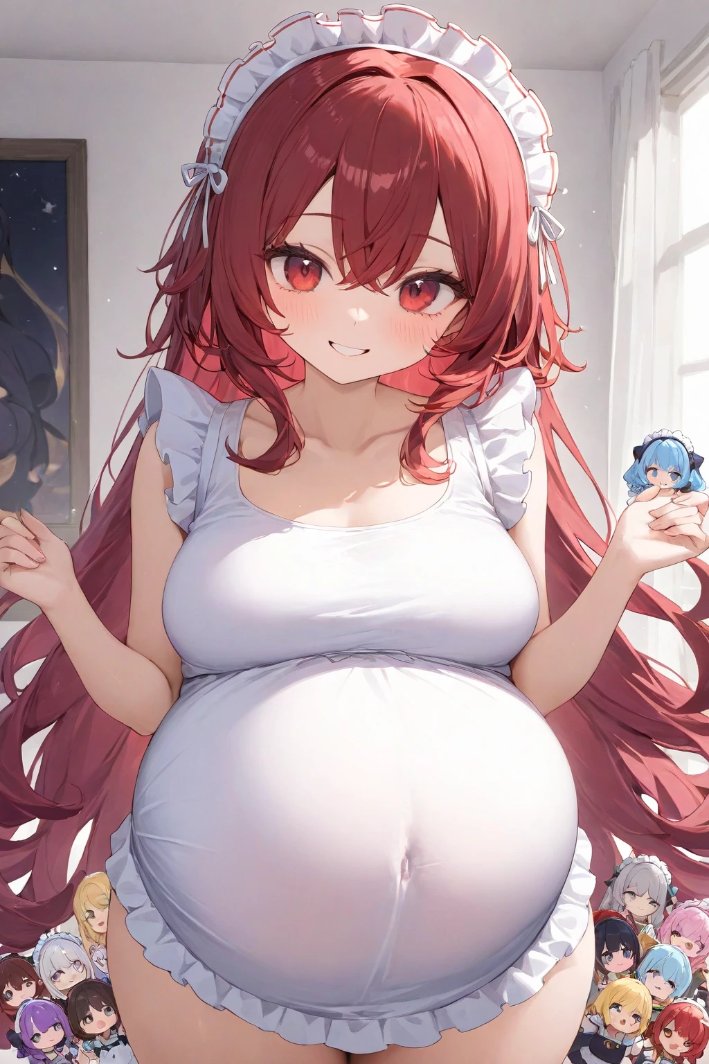 Pregnant woman, pregnant belly, multiple births, big breasts