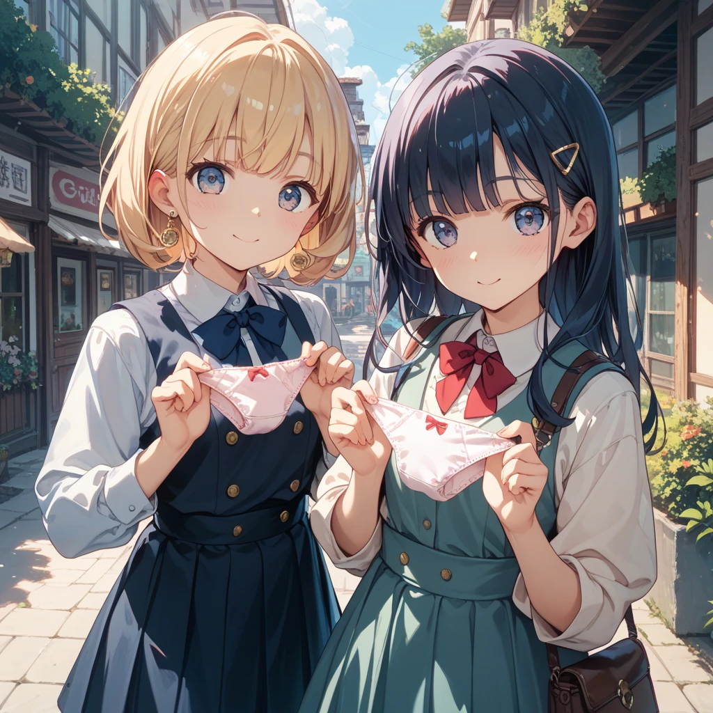 One girl,
Laundry room, Laundry basket, a few underwears are in a Laundry basket,
Blonde, {{{Half Twin Tail:1.3}}}、break,blush, bow, 赤いbow, Long sleeve, shirt, 襟付きのshirt, skirt, プリーツskirt, 黒いskirt, Small breasts,
,Upper Body,,Pay attention to the panties,Quality underwear,
Look down,View your viewers,
Panties as a gift,
Tabletop, Highest quality, , Absurd, Perfect Skin, Detailed skin texture, Ultra-detailed, 8K, Intricate details, Beautifully detailed face,High resolution,
{{{Shadowed face}}}, mock, {{{Grit your teeth:1.2}}}, Grin, smile, Looking down at the viewer, masterpiece,Absurd, Beautiful detailed face when viewed from the front,