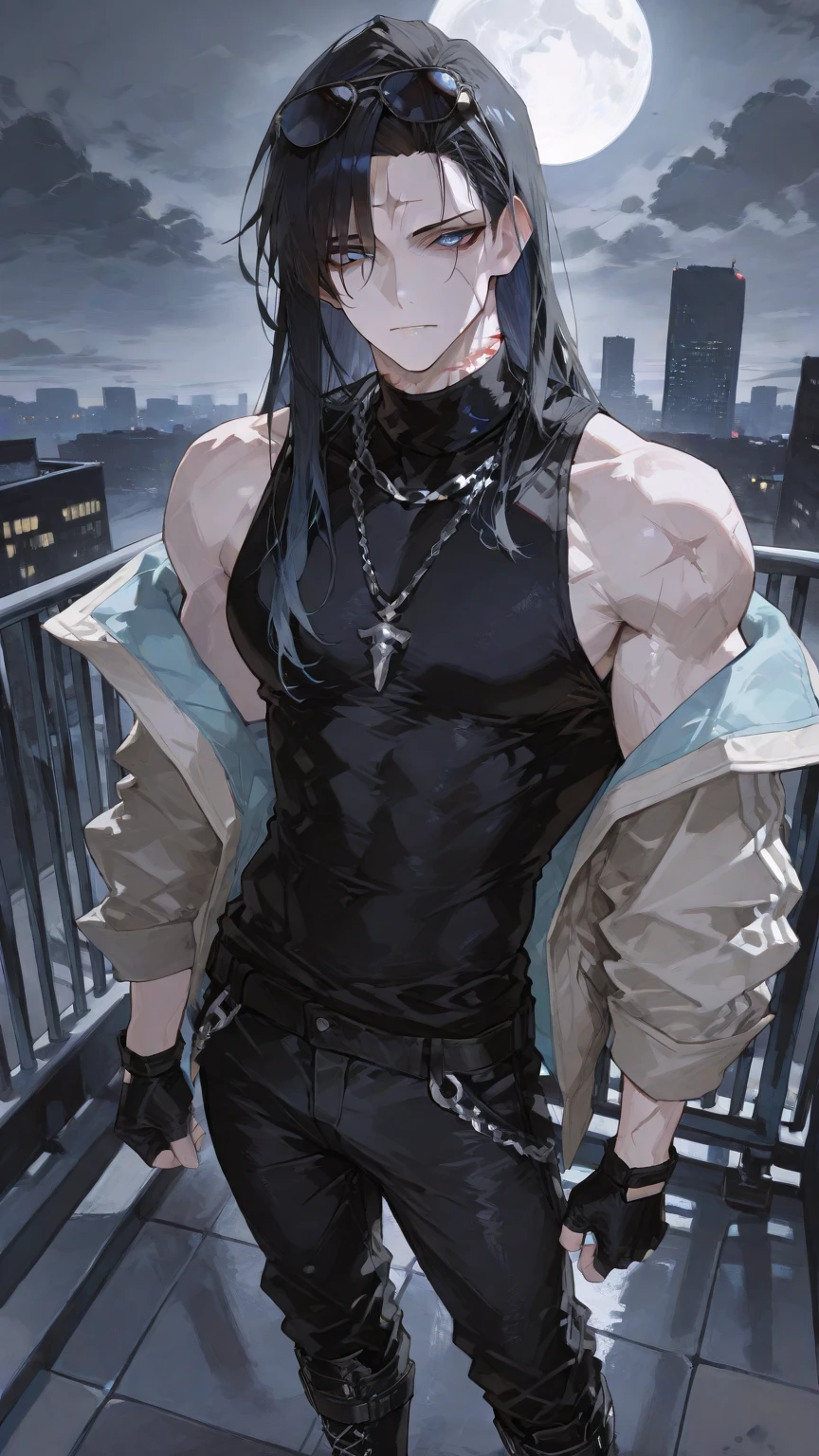 Girl ((((((1 skinny girl)))))) black hair, Eyes of different colors, pale skin, frown, straight hair, Hair between the eyes ,The clothes , in clothes ,Embossed body,threatens with his fist ,frenzied,Screams,very angry,clenched fist ,prepare to strike