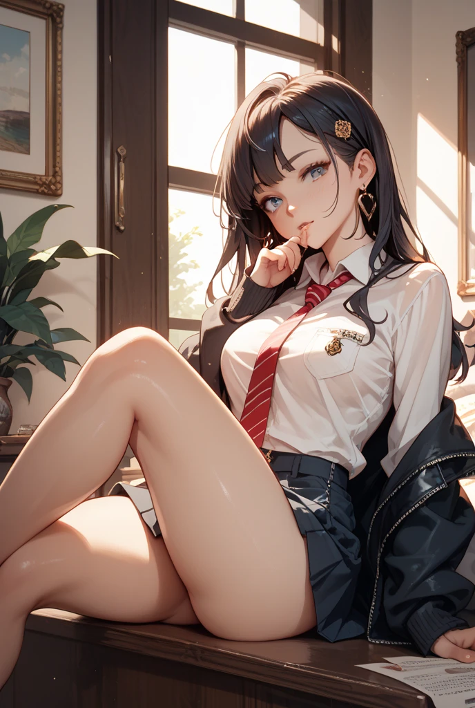 girl, spread legs, spread vagina with own fingers, smile,