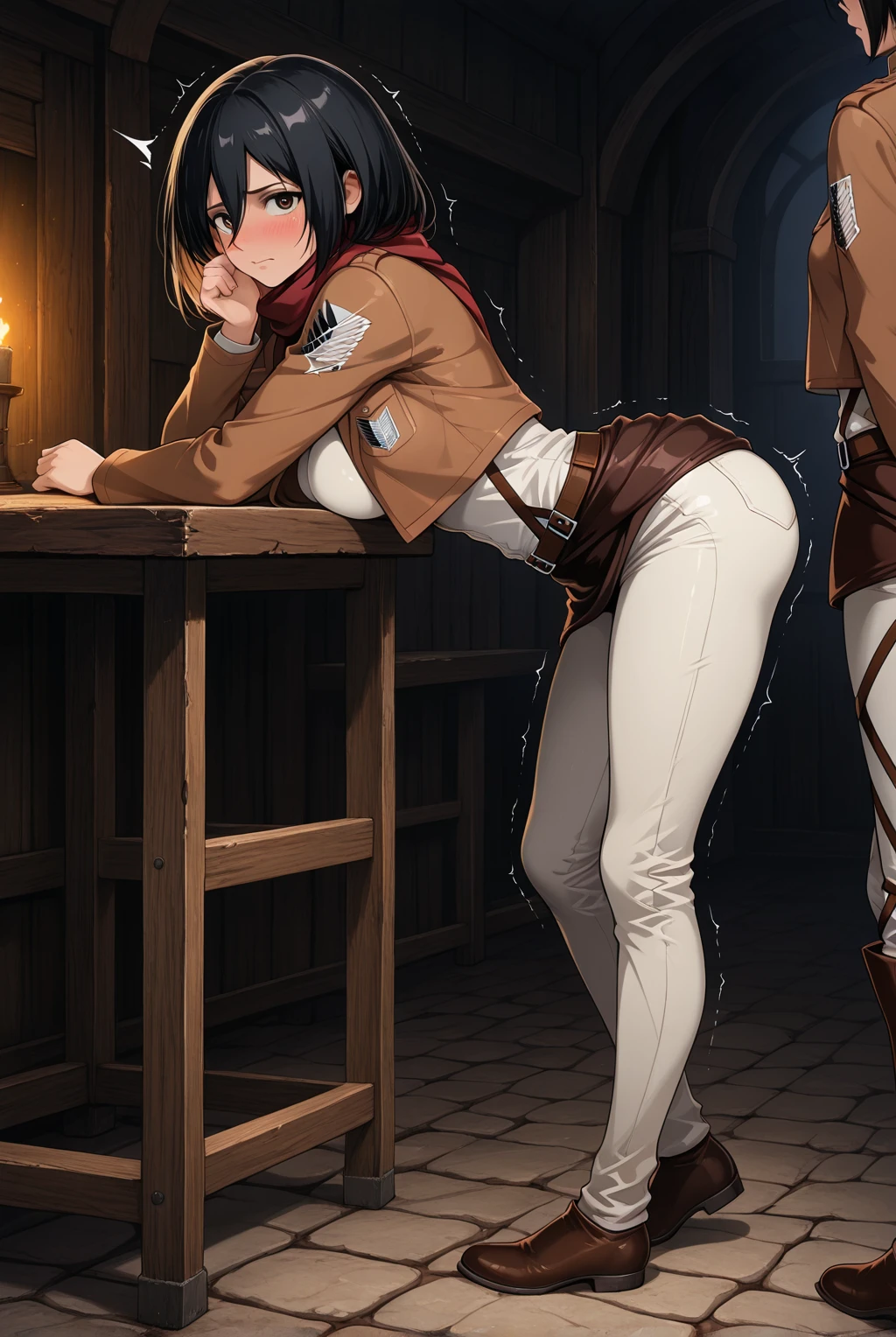 score_9, score_8_up, score_7_up, source_anime, sex, small penis, cum penis, cum shot in penis, medium breasts,1 boy, 1 girl, Concept - better cheek pinching and mouth pull, Clementine - Overlord, standing split, sperm spurting