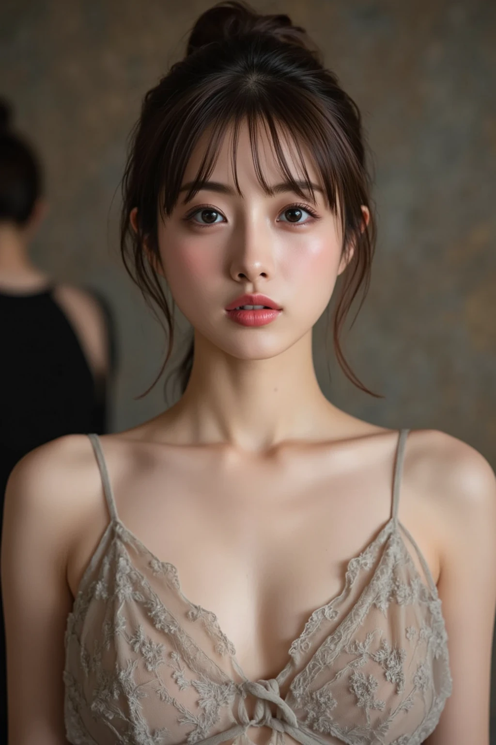 Copy PromptTable Top, highest quality, figure, super detailed, finely, High resolution, 8k wallpaper, 完璧なダイナミックな構figure, detailed and beautiful eyes, natural lip, sexy nude, big breasts, random , close