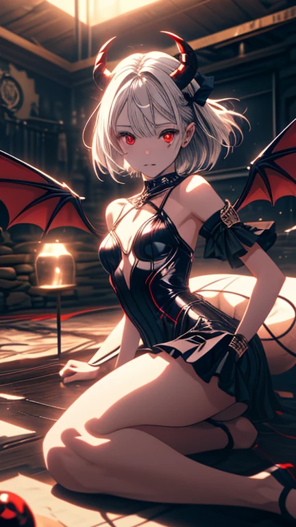 Red Necromancer, Blood Moon, Ray Tracing, masterpiece, Highest quality, super high quality, Absurd detailed, best Light, Best Shadow, sharp, sharp image, detailed, extremely detailed, Amazing resolution, 8k, 4K, Ultra-high resolution, Particle Effects, Beautiful Effects, Vibrant colors, neon Light, neon, Light,(corruption:1.2),(Hollow Eyes:1.2),(Groin tattoo:1.3),(Lower abdomen tattoo:1.3),(Wicked Smile:1.3),((((((Dark skin)))))), (((((white hair))))), ((((red eye)))), (Huge breasts),(Absurd, incredibly Absurd, Large file size, Very detailed, High-quality texture, Physically Based Rendering, Ray Tracing, Octane Rendering, Sharp focus, (8k), (4K), (masterpiece), (Highest quality), Very detailed, Complex, Super detailed, figure, Soft lighting, High resolution, Sharp details,)