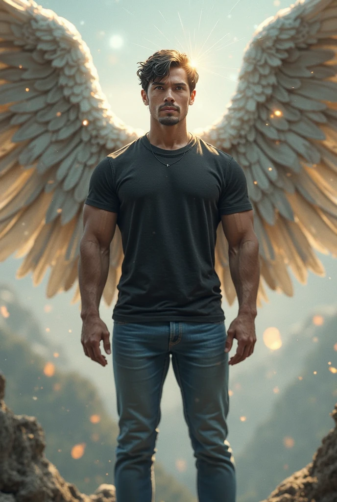 A handsome man with wing and wearing crown (Naked)