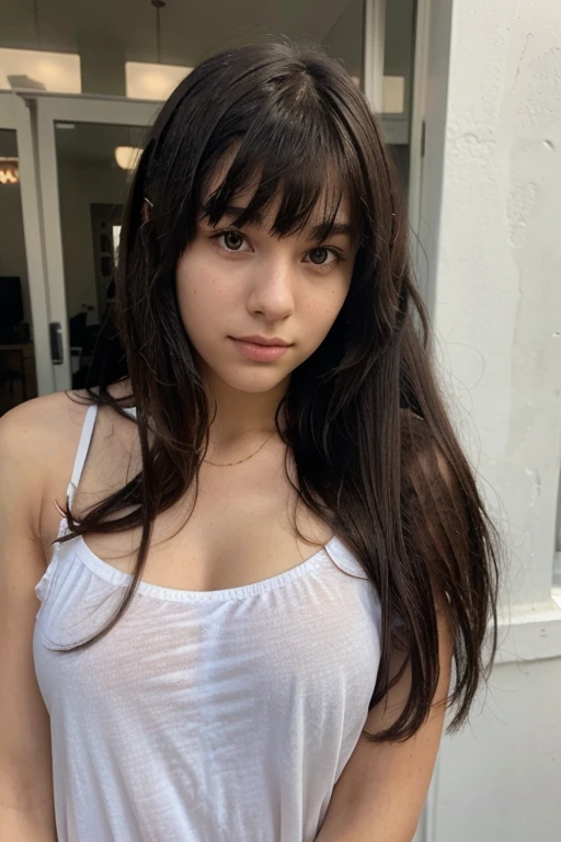 A 22 year old woman, with black, curly hair