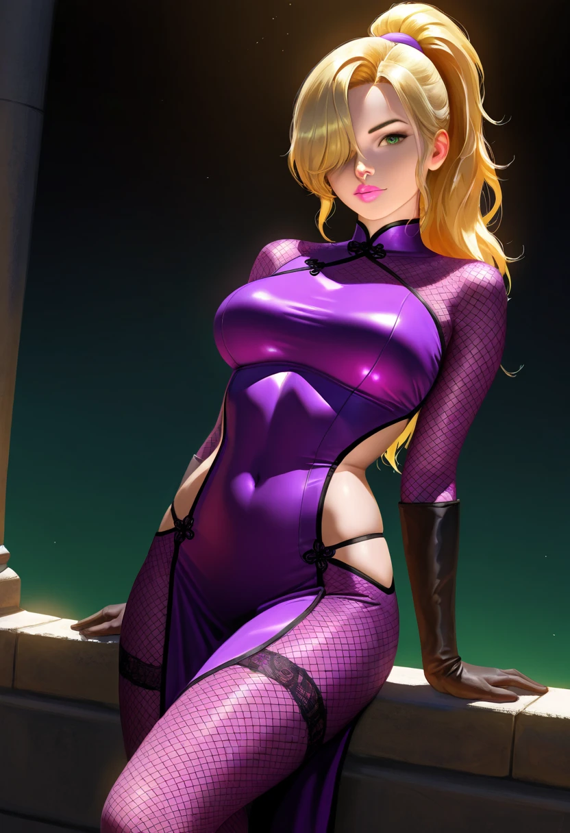 (Blonde busty milf )whose breast are muffin topping out thight goth rose dress, wearing a tight choker and jewelry, her eyeliner is jet black her lipstick is a vibrant ruby red, she has a shapely body and sexy strong squishy thighs, her feet are small and delicate, toned sexy body, wearing sheer fishnet stockings, small waist and tapered hips