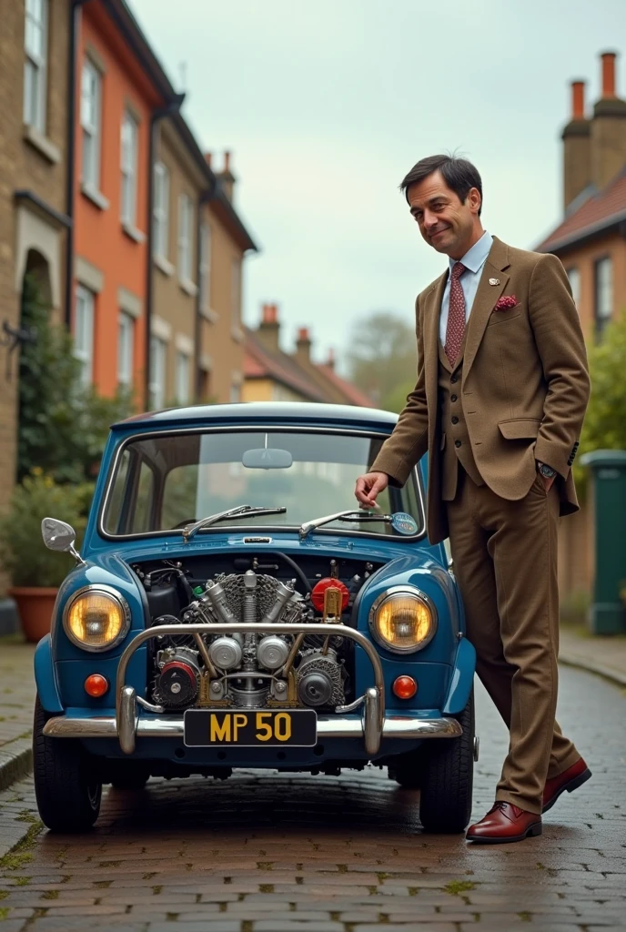 Mr. Bean, brunette, slightly smiling