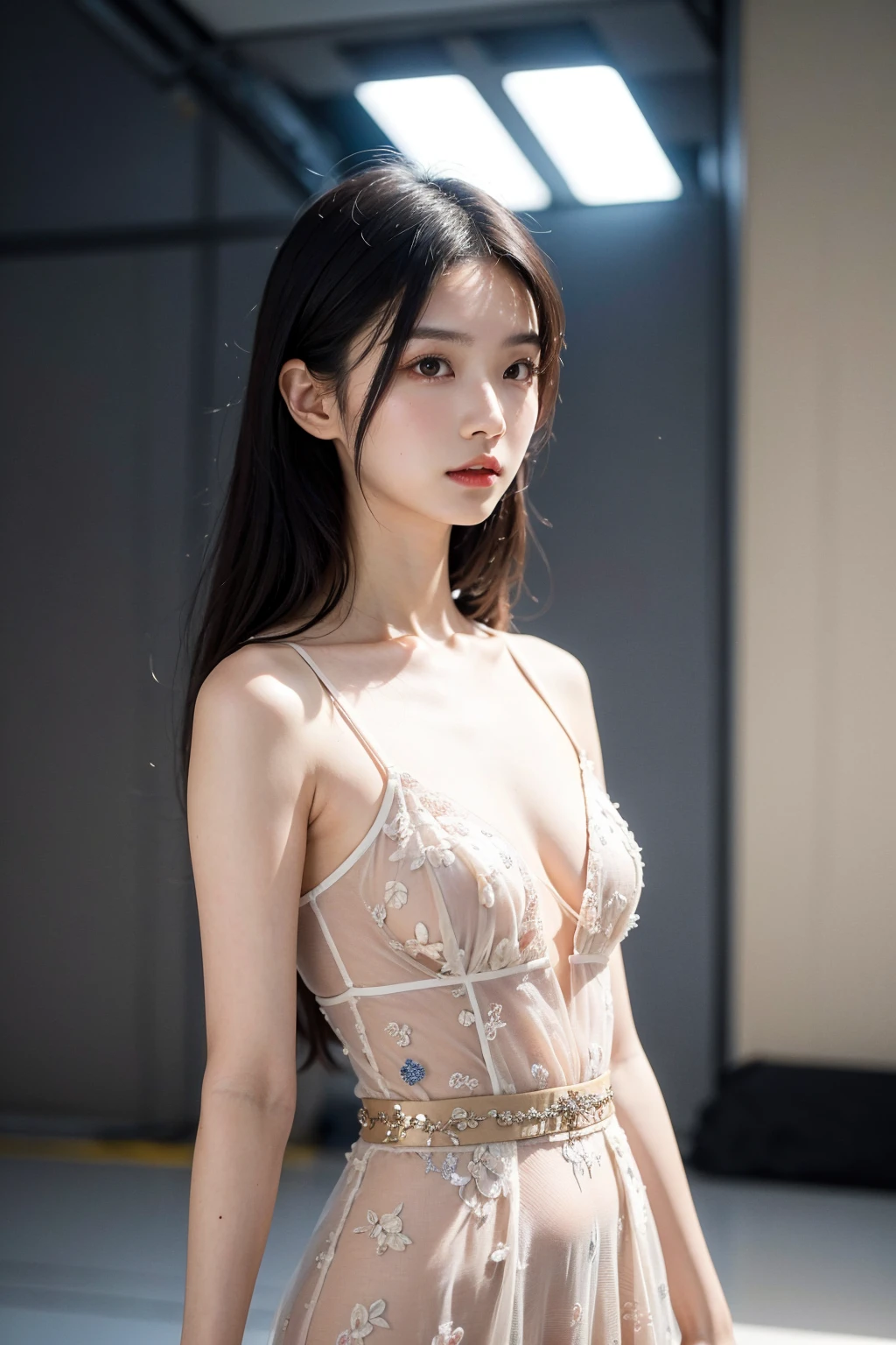 A 20-year-old woman with an idol-like cute face、White underwear、Cleavage、(((Tied up in a display case at a luxury lingerie store)))、Front image (((shibari over clothes,)), bondage, shibari:1.5, (((both arms tied))), ((bondage))、((whole body))、Accurate、Anatomically correct、Textured skin、Very detailed、 Attention to detail、highest quality、High resolution、Genuine、Indistinguishable from live-action、realism、Genuineの棒、RAW Photos、Genuine、masterpiece