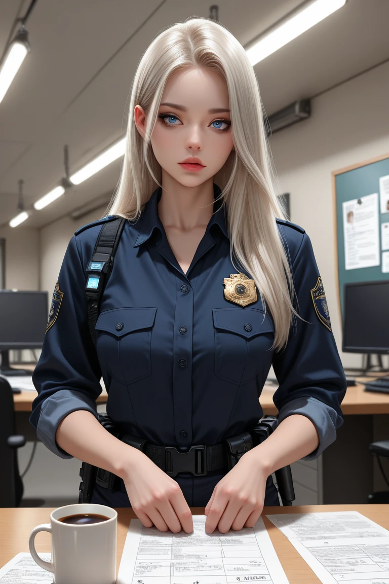 (Cinematic Digital Artwork: 1.3), High quality, masutepiece, of the highest quality, Super Detail, Illustration, [4K Digital Art]、(Moody lighting:1.2), depth of fields, Bokeh, 4K, nffsw. by Masterpiece, Best Quality, Night, (Cinematic Digital Artwork: 1.3), High quality, masutepiece, of the highest quality, Super Detail, Illustration, [4K Digital Art]、(Moody lighting:1.2), depth of fields, Bokeh, 4K, nffsw. by Masterpiece, Best Quality, Night, Solo, (Police Uniform, policewoman), ((a miniskirt)), garterbelts、Mesh Stockings, City lights, (gaze at the audience: 1.3), Lips apart, Red lips, Shiny skin, dent in the skin, Best Quality, Ultra High Resolution, (Realism: 1.4),Opening Mouth、long tongue、Ahegao,sensual face、Lower grade、Interrogation room、痴女、A MILF、Sitting at a white stainless steel desk、Show off handcuffs、((Sweat,steam)),